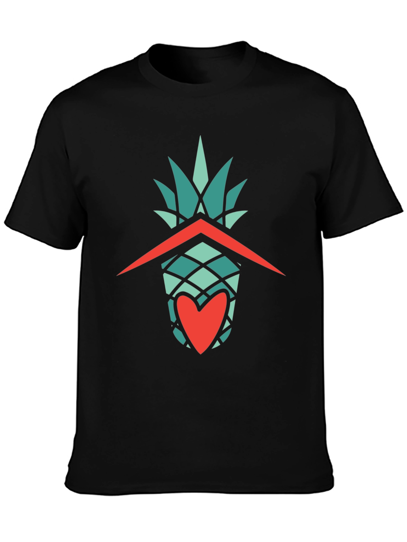 Pineapple Heart Graphic Tee - Casual Style