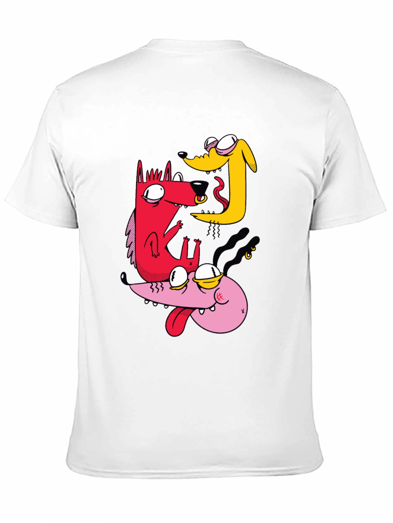 Cartoon Dog Graphic T-Shirt - Black