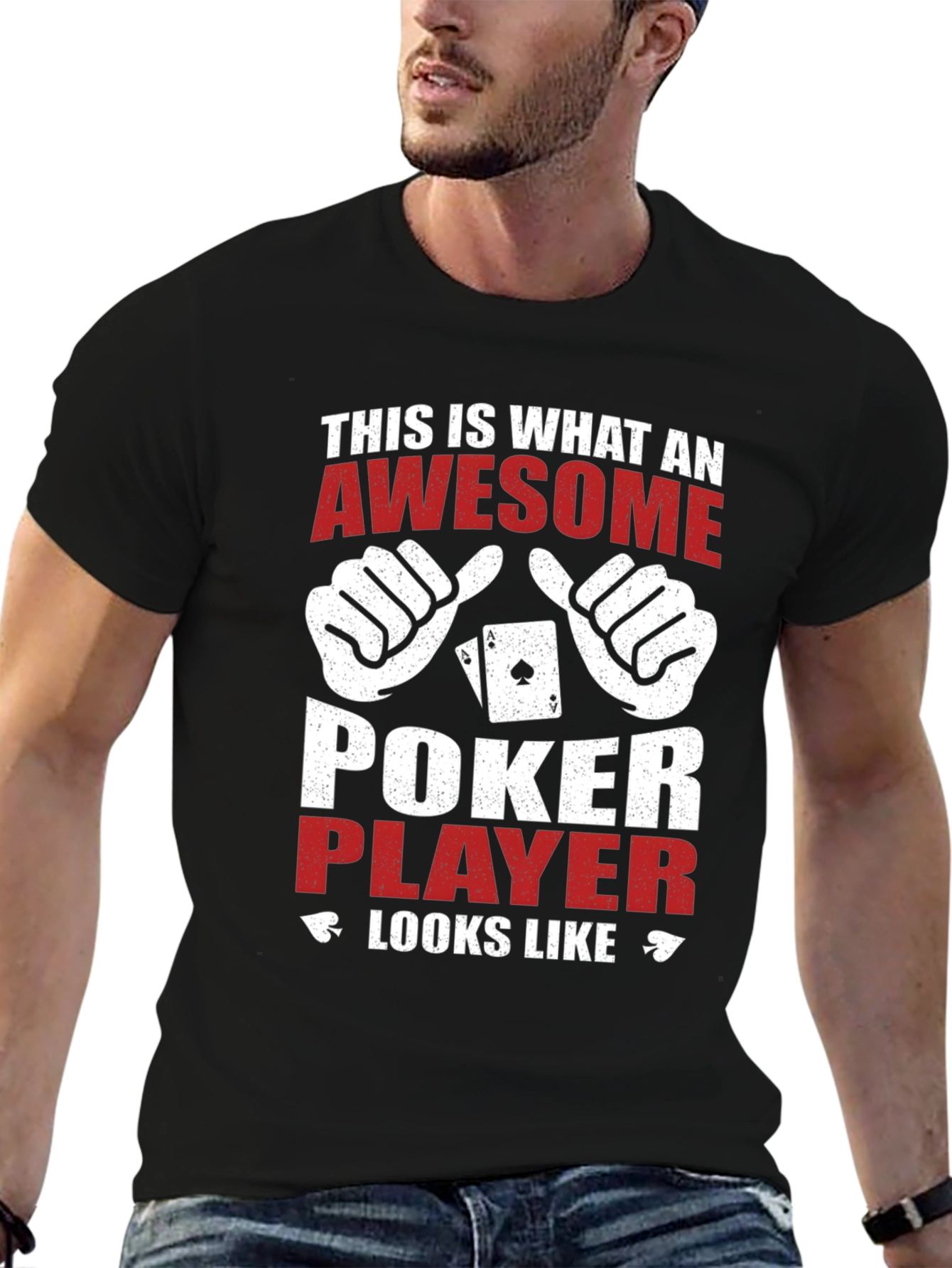 Awesome Poker Player Graphic T-Shirt