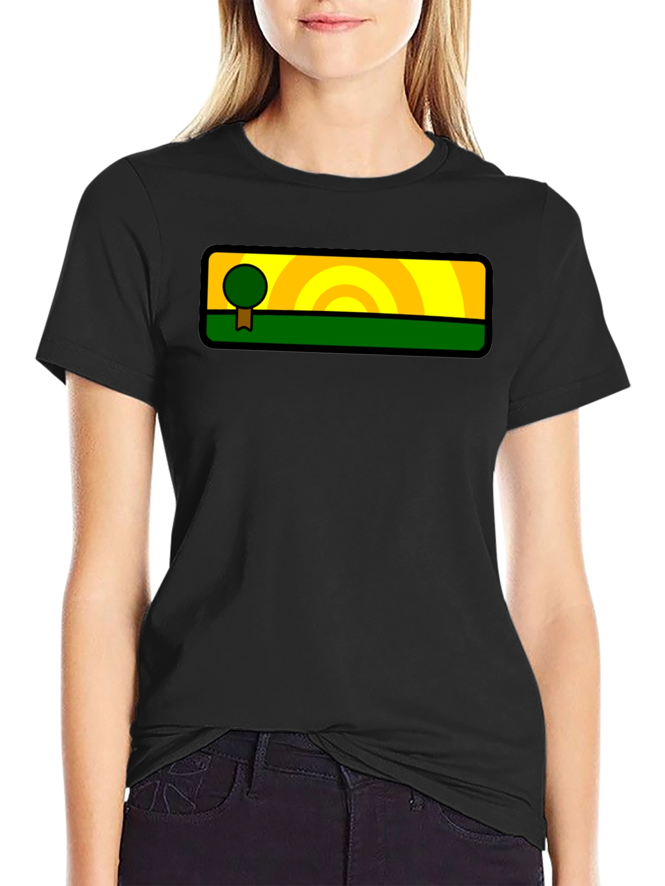 Nature-Inspired Graphic Tee - Tree & Sunset Design