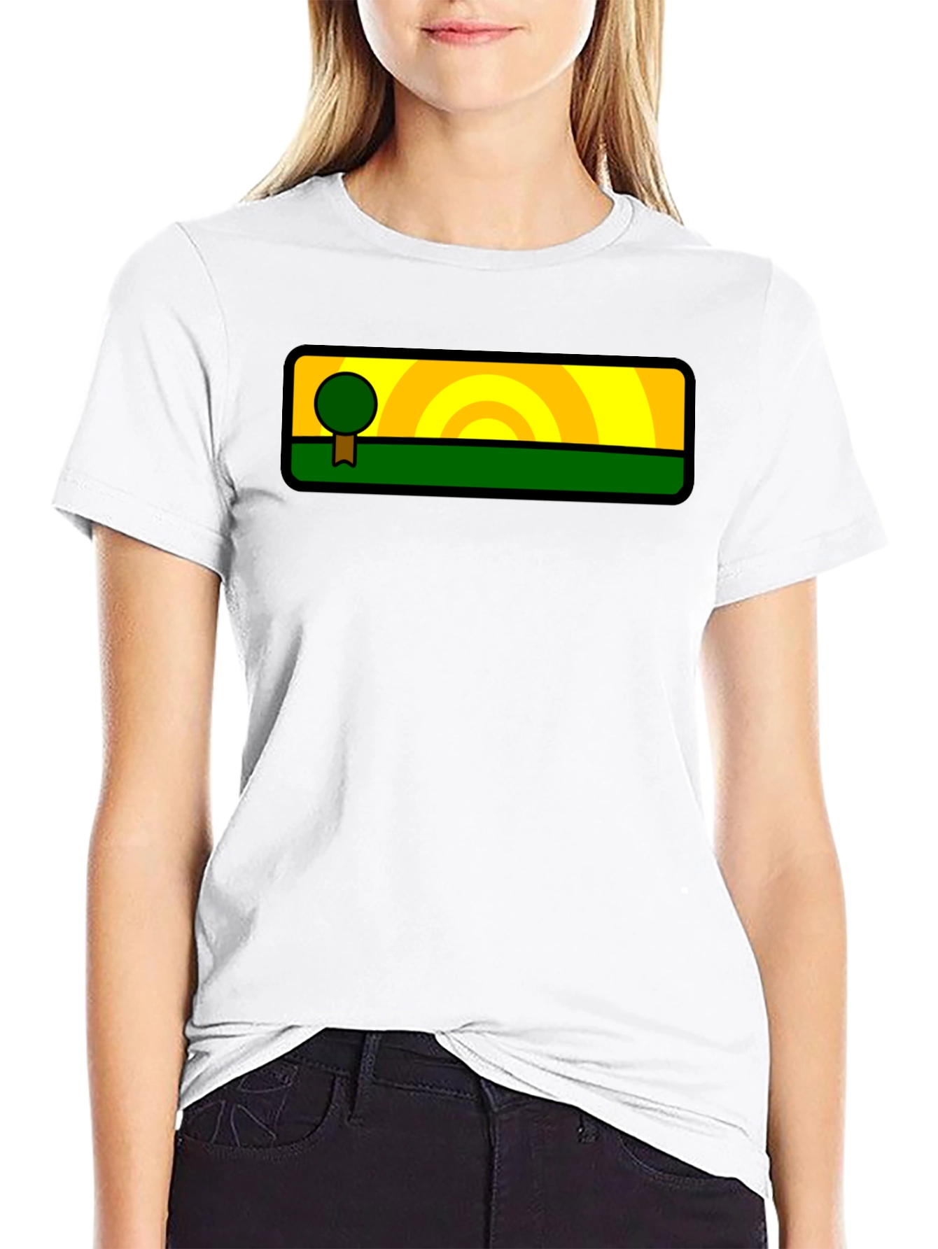 Nature-Inspired Graphic Tee - Tree & Sunset Design
