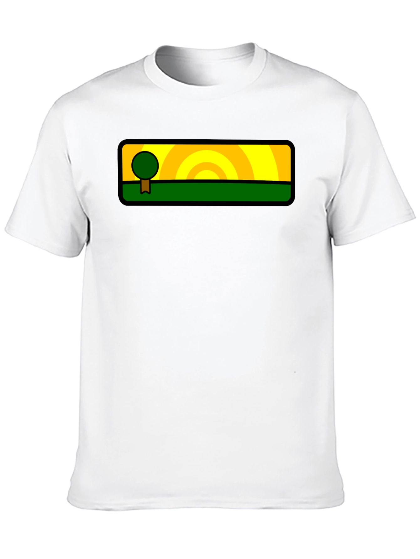 Nature-Inspired Graphic Tee - Tree & Sunset Design