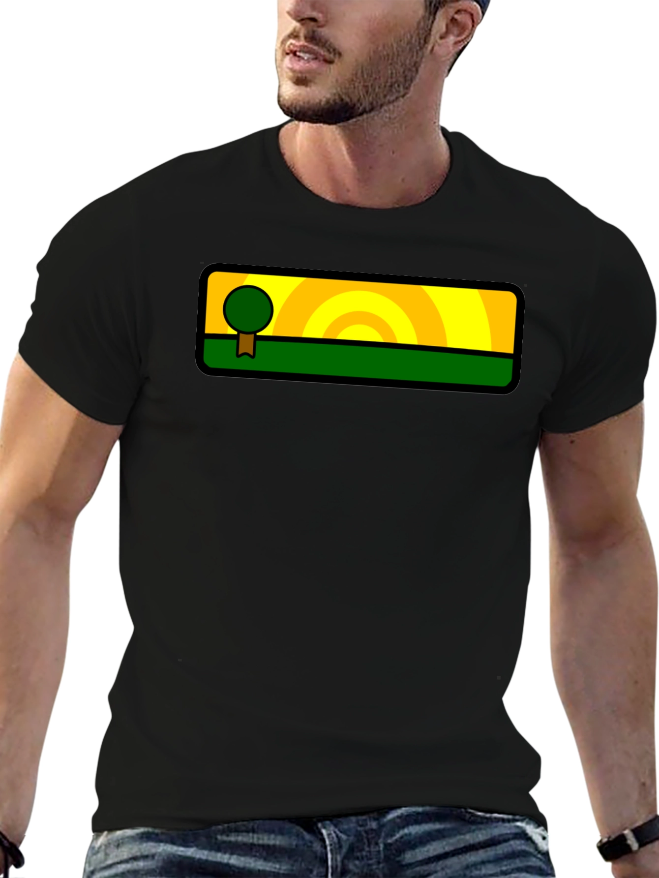 Nature-Inspired Graphic Tee - Tree & Sunset Design
