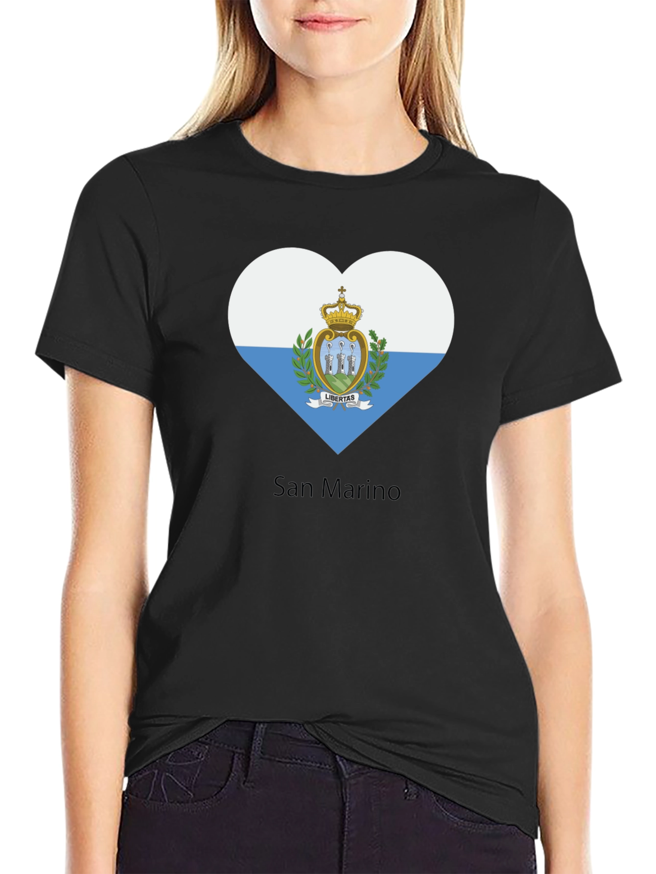 San Marino Flag Heart T-Shirt