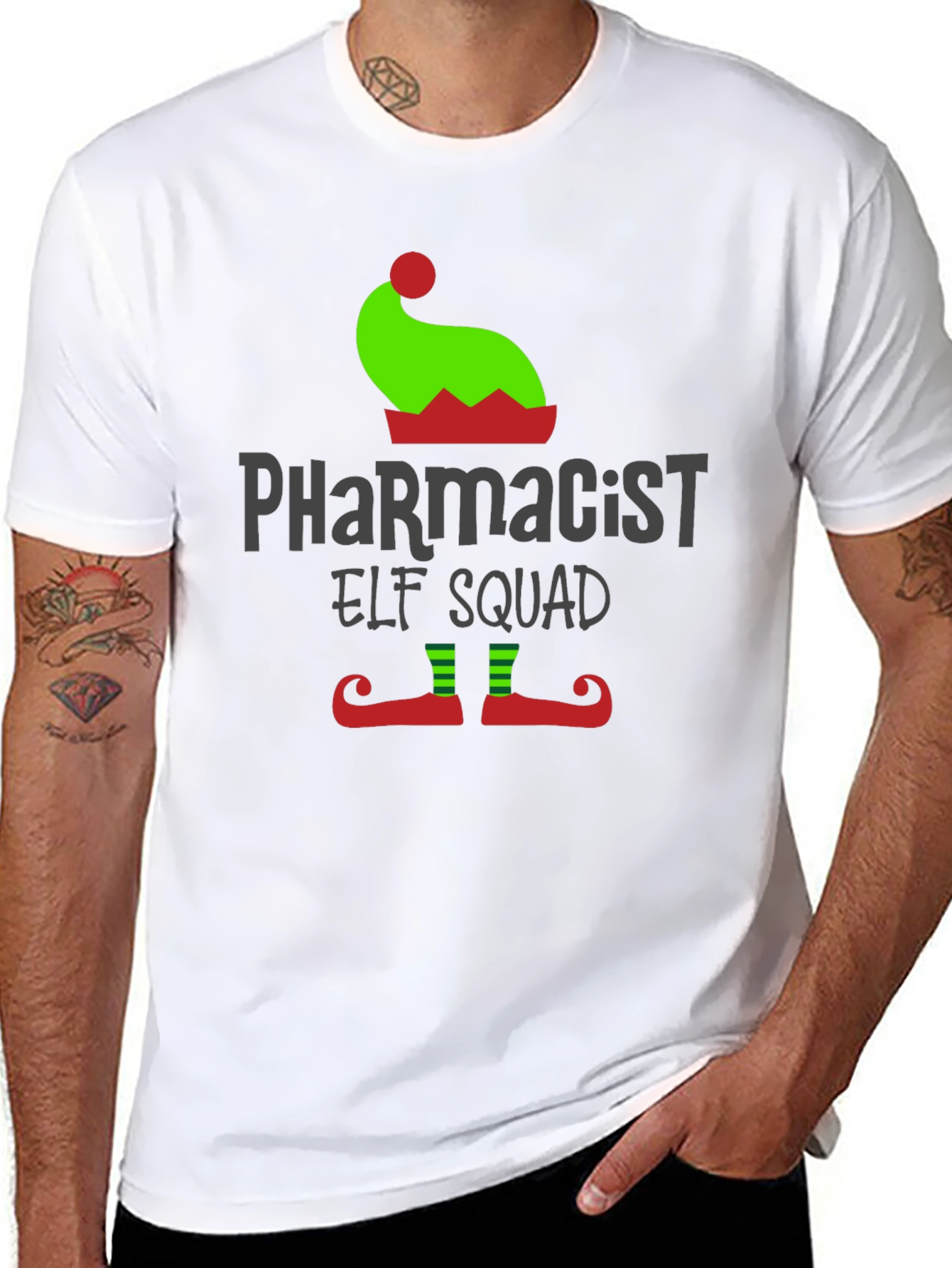 Pharmacist Elf Squad Christmas T-Shirt
