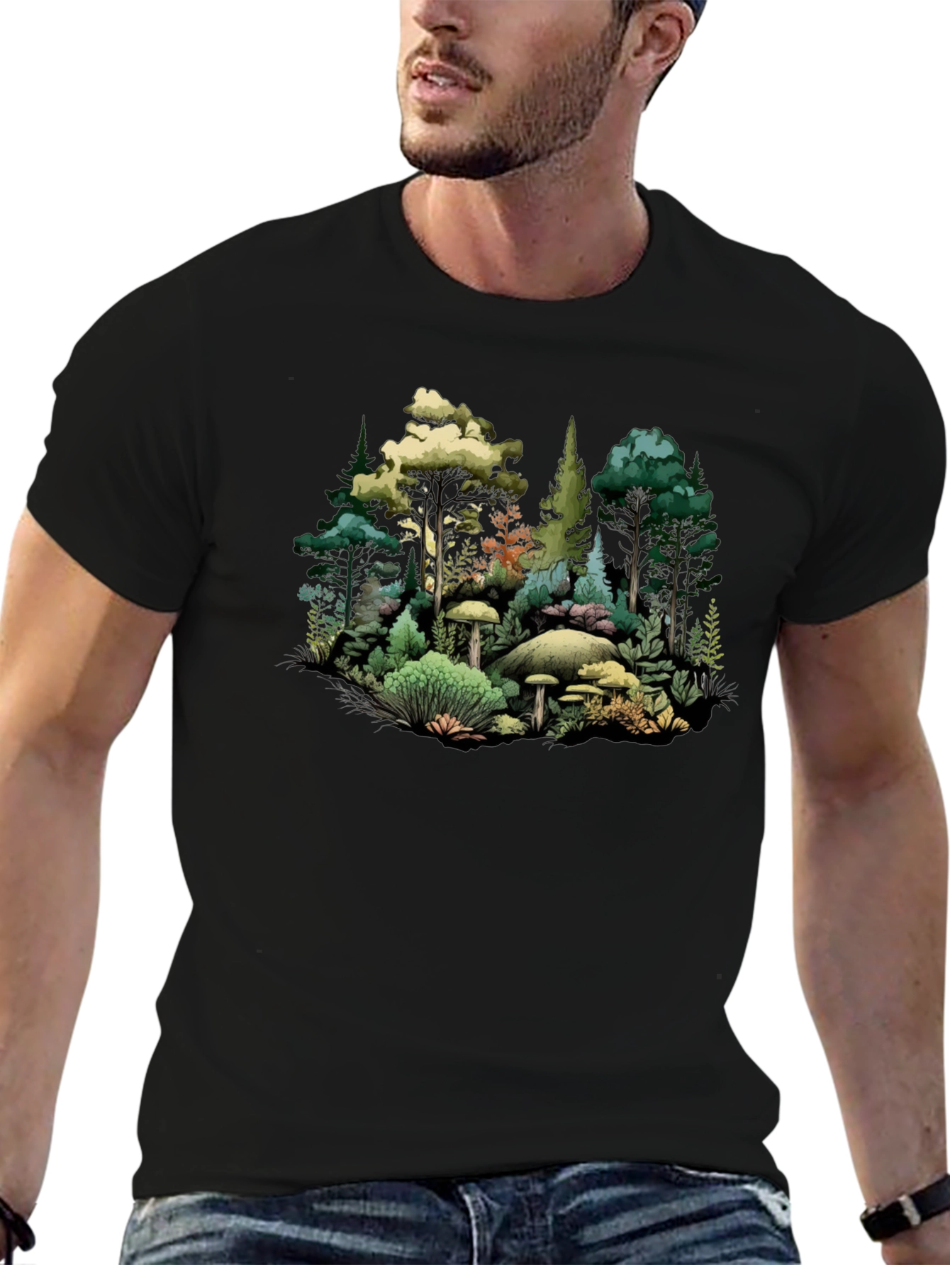 Forest Scene Graphic Tee - Nature Inspired Design