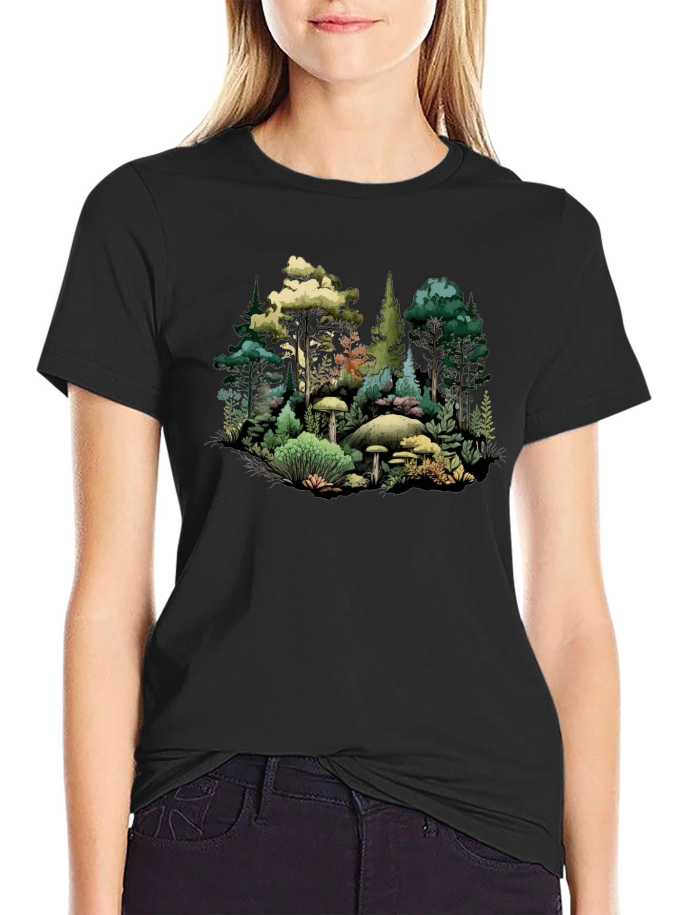 Forest Scene Graphic Tee - Nature Inspired Design