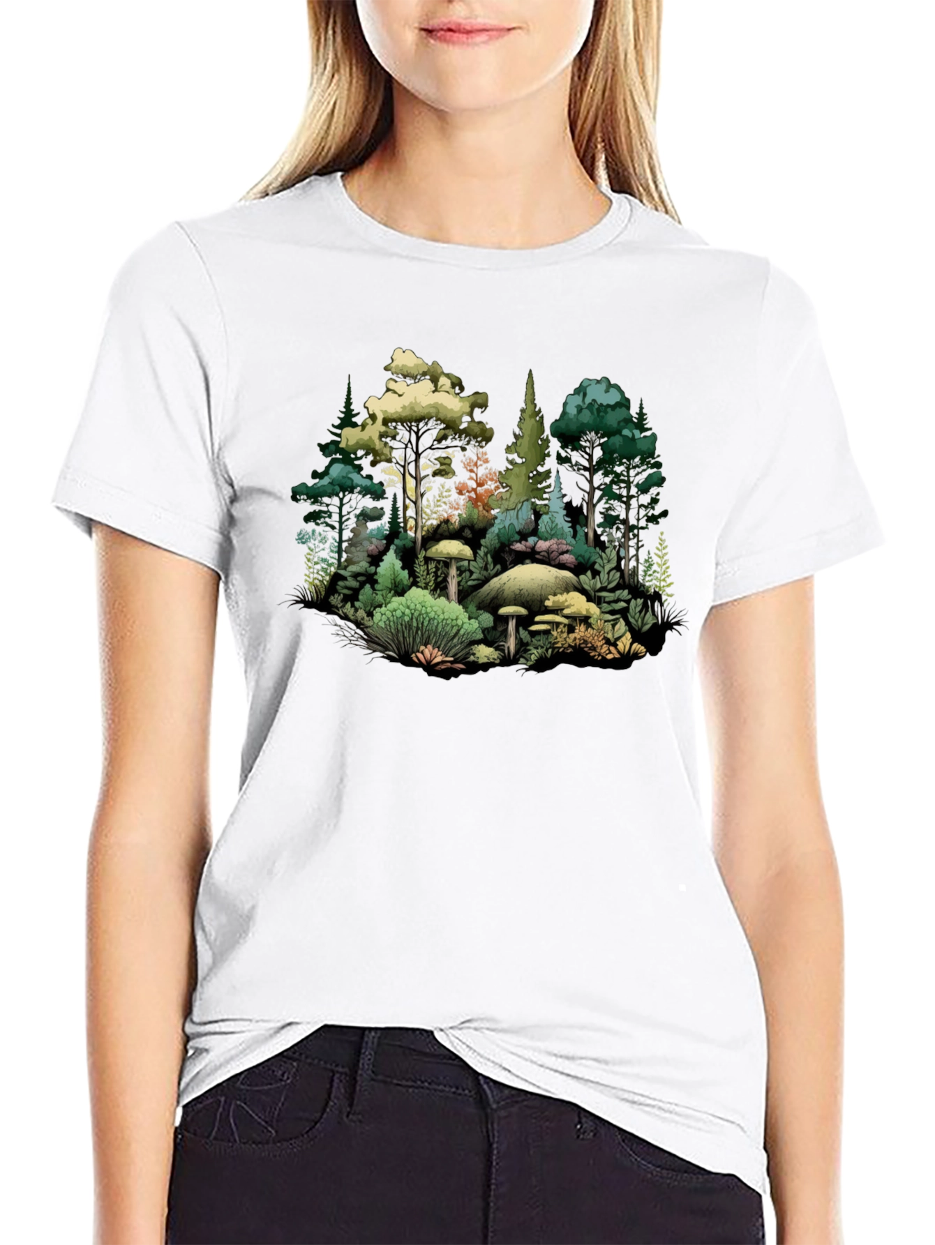 Forest Scene Graphic Tee - Nature Inspired Design