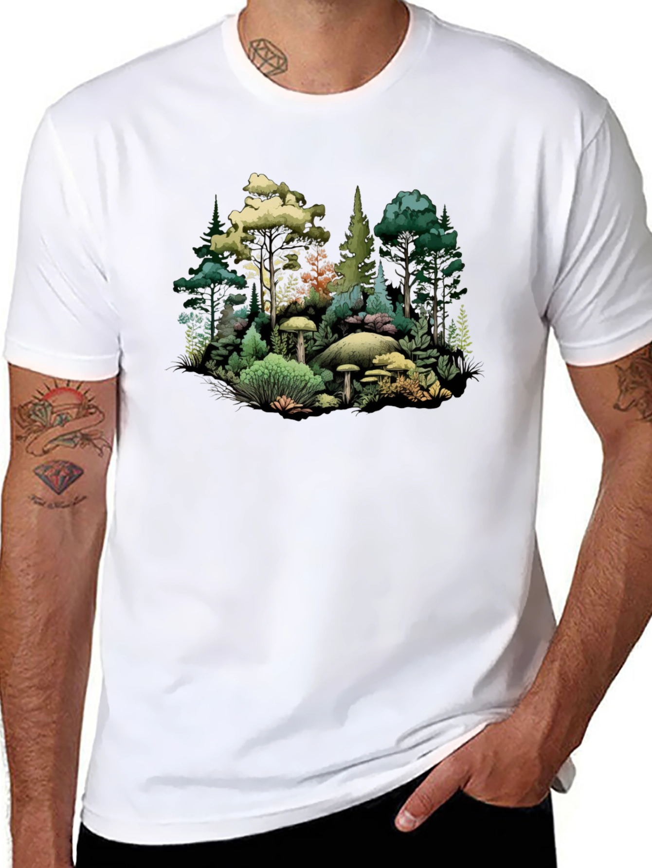 Forest Scene Graphic Tee - Nature Inspired Design