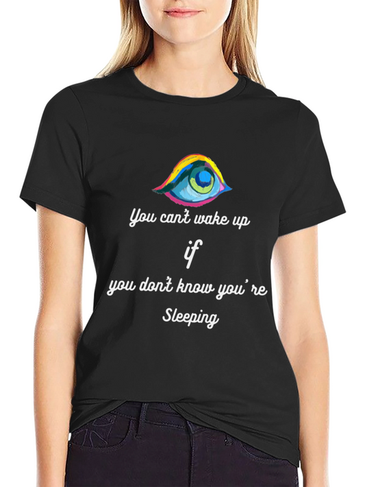 Eye-Catching Sleeping Graphic Tee - Black