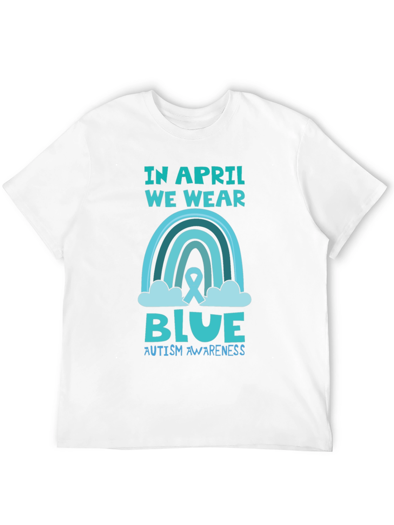 Autism Awareness Blue Rainbow T-Shirt