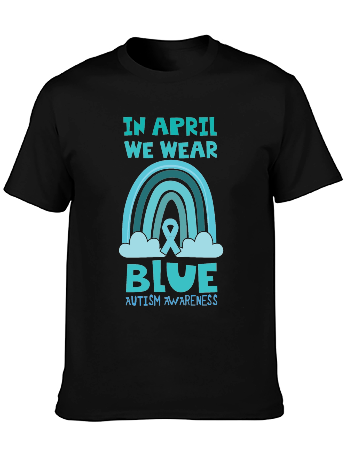 Autism Awareness Blue Rainbow T-Shirt