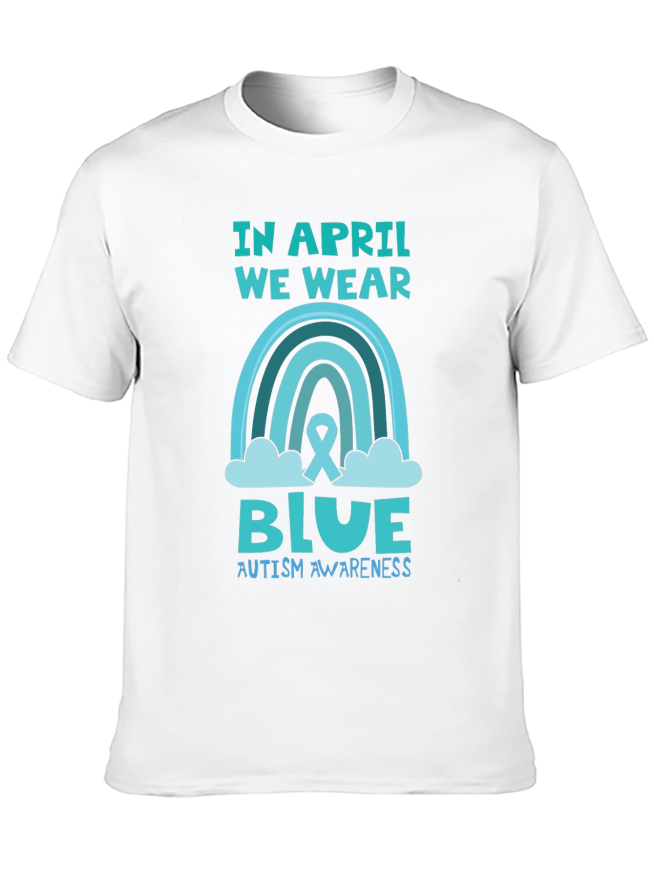 Autism Awareness Blue Rainbow T-Shirt