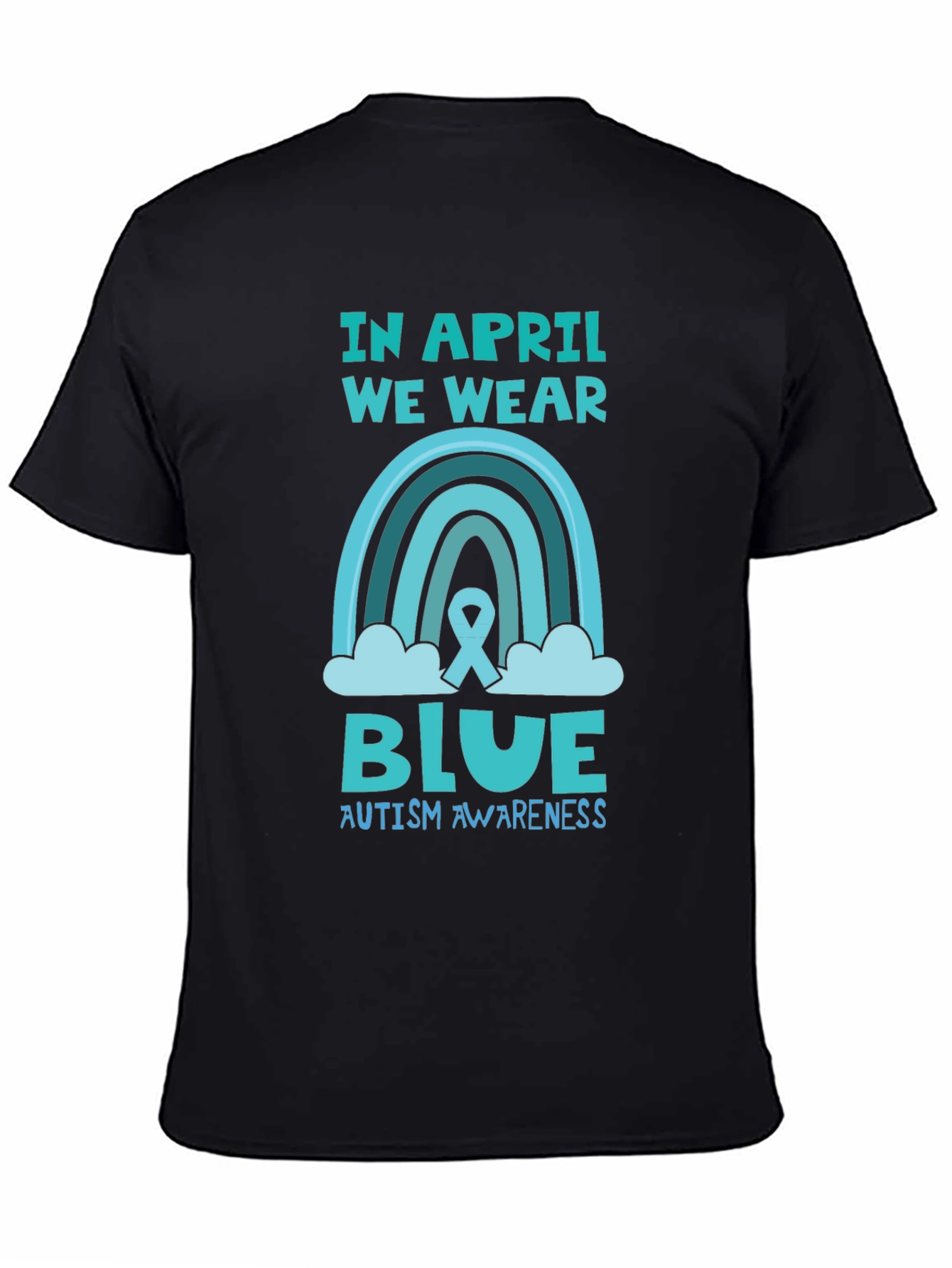 Autism Awareness Blue Rainbow T-Shirt
