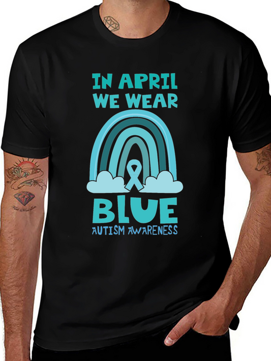 Autism Awareness Blue Rainbow T-Shirt