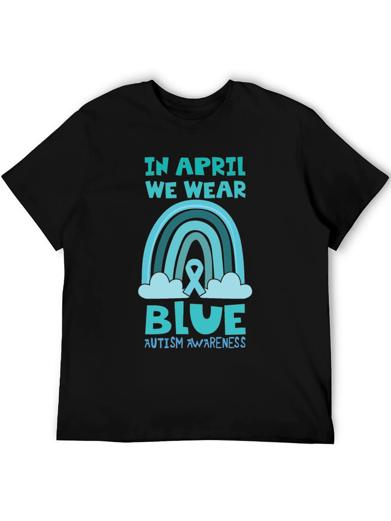 Autism Awareness Blue Rainbow T-Shirt
