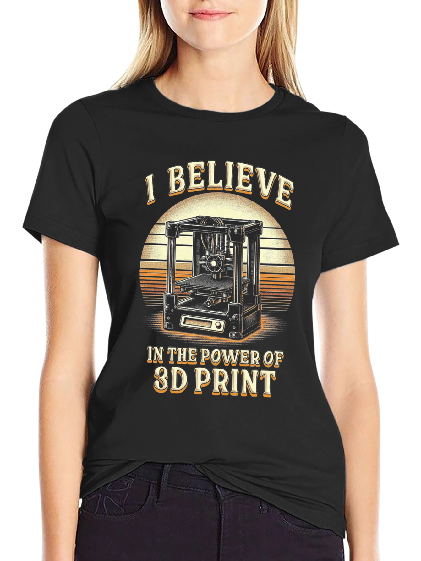 3D Print Believer T-Shirt - Black