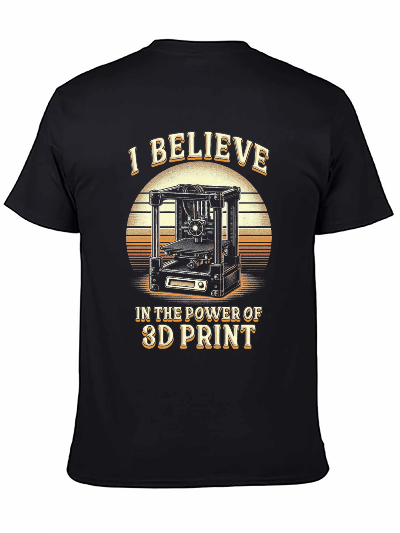 3D Print Believer T-Shirt - Black