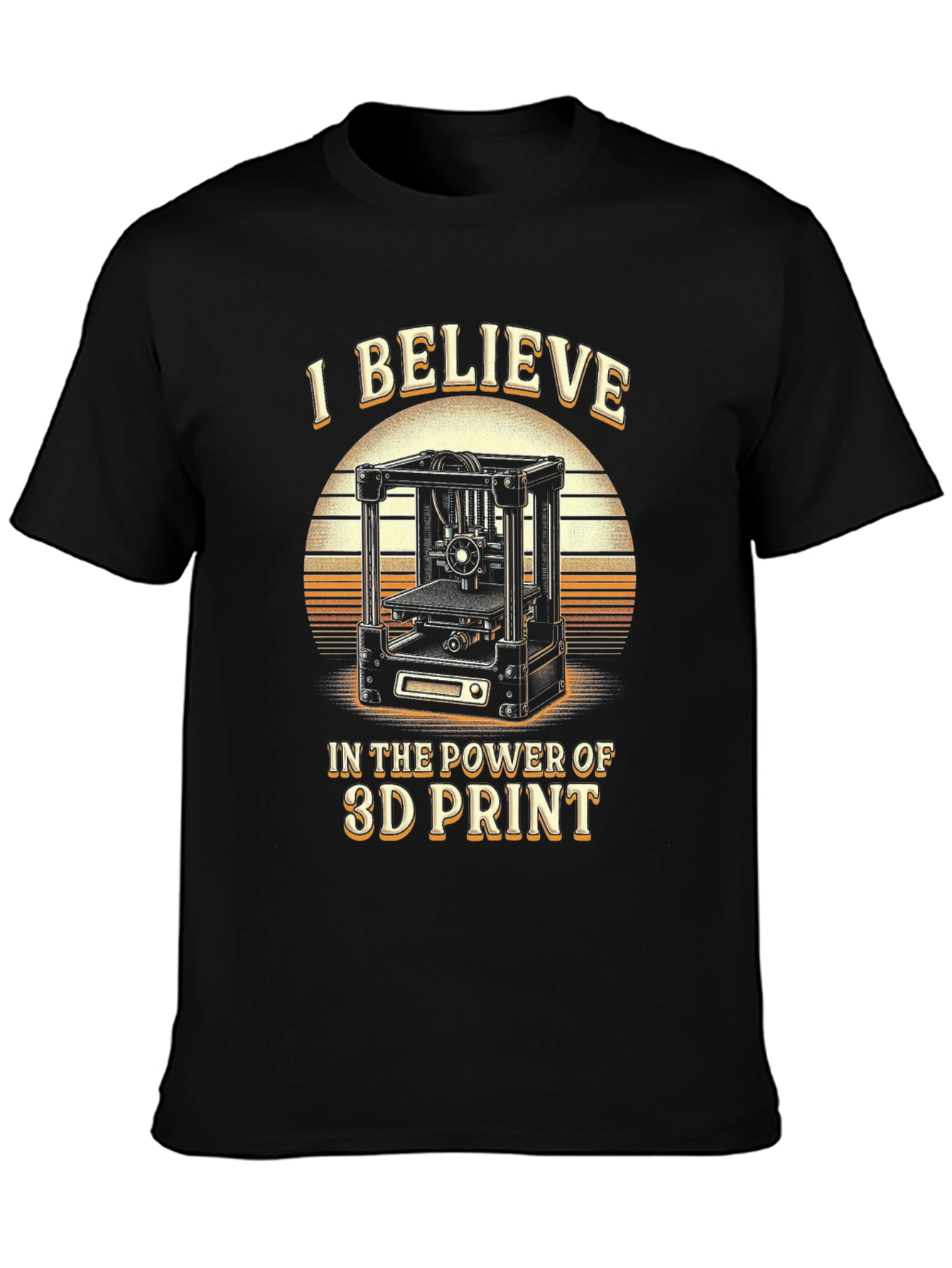 3D Print Believer T-Shirt - Black