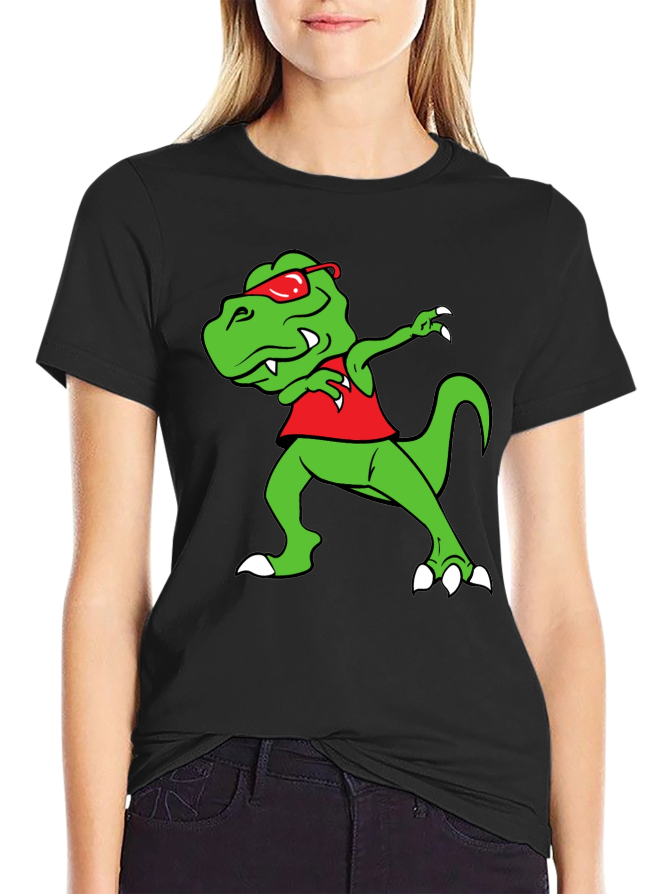 Dabbing Dino Graphic Tee - Trendy & Fun