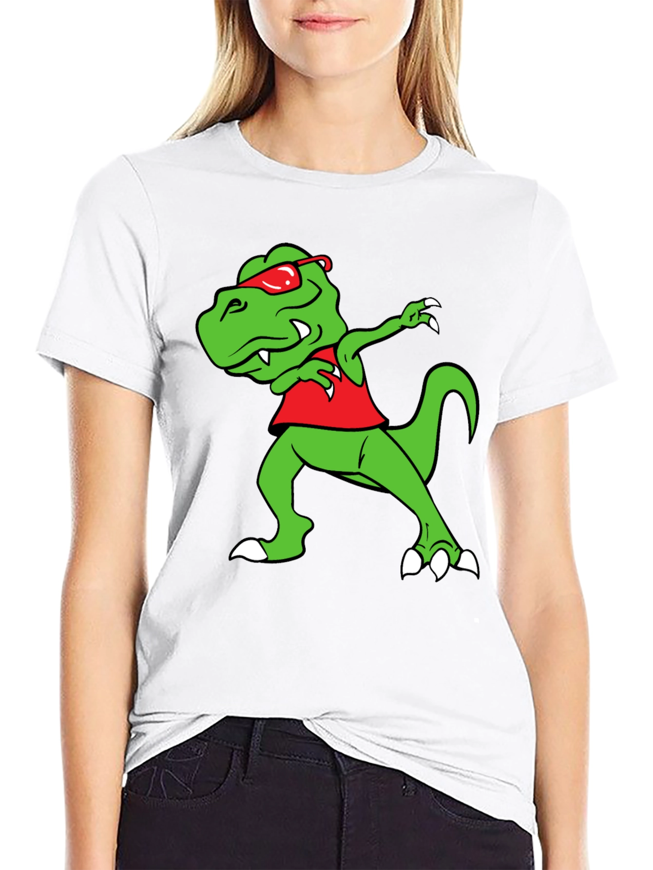 Dabbing Dino Graphic Tee - Trendy & Fun