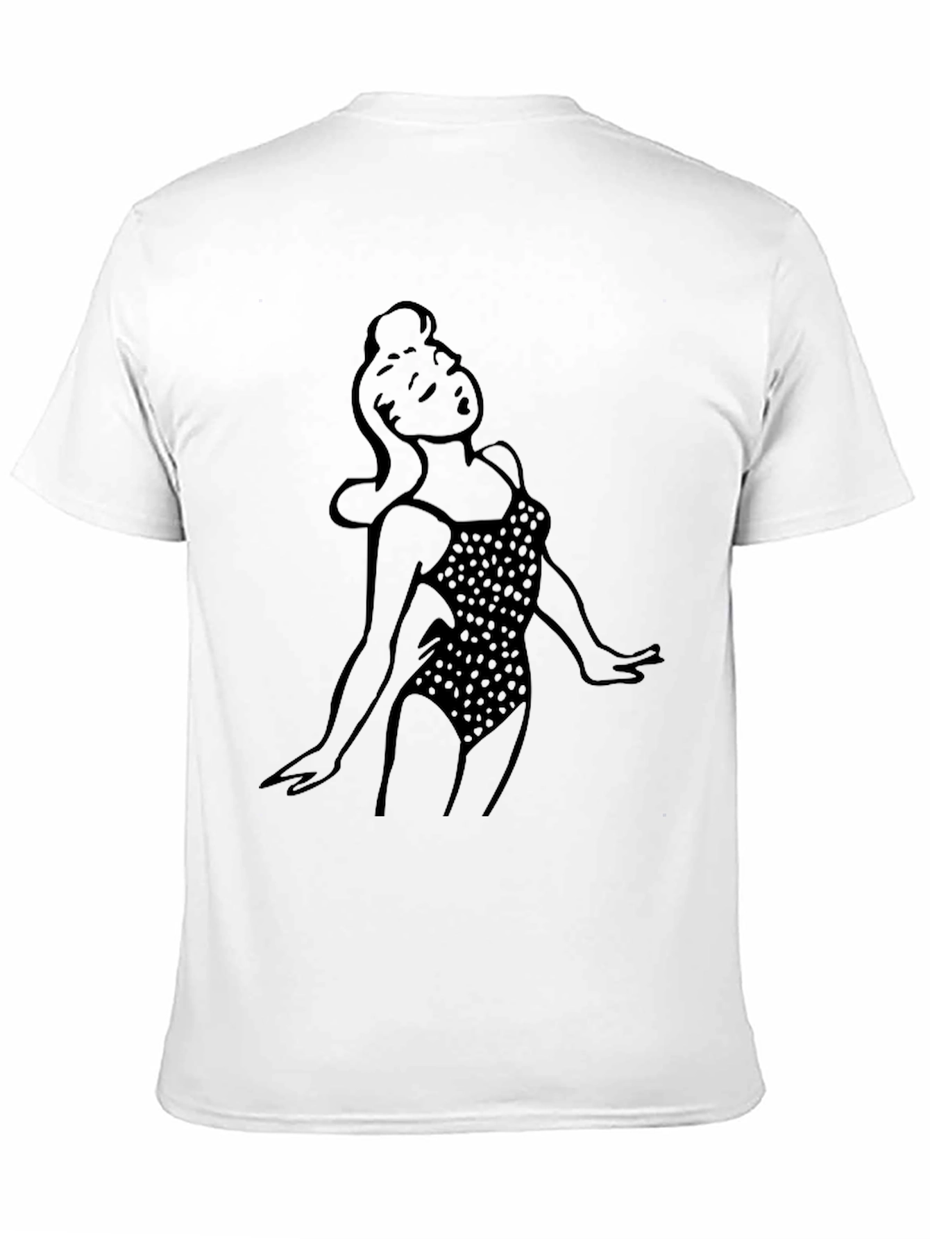 Retro Pin-Up Girl Black T-Shirt