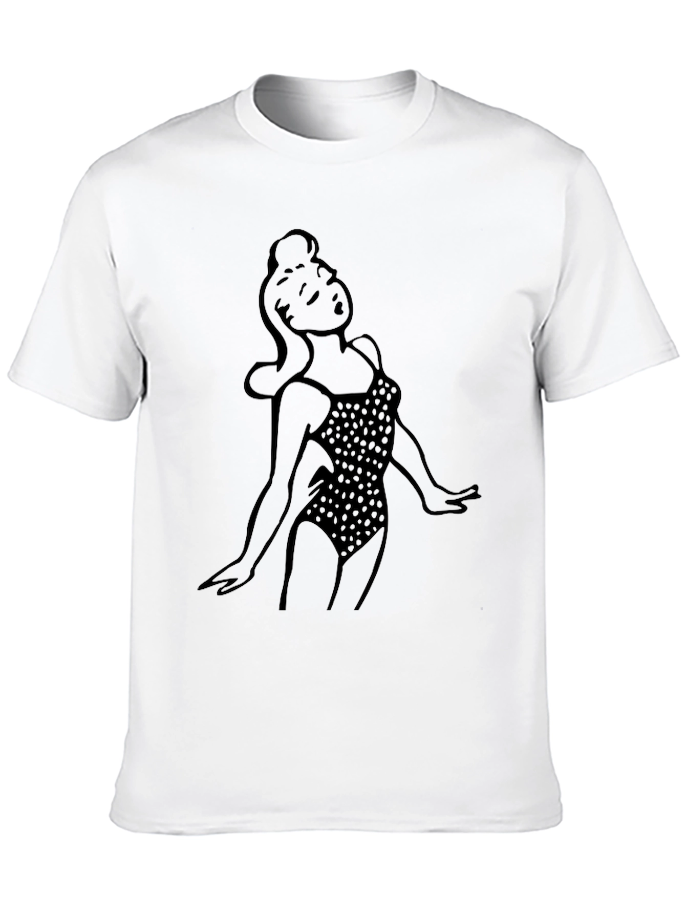 Retro Pin-Up Girl Black T-Shirt