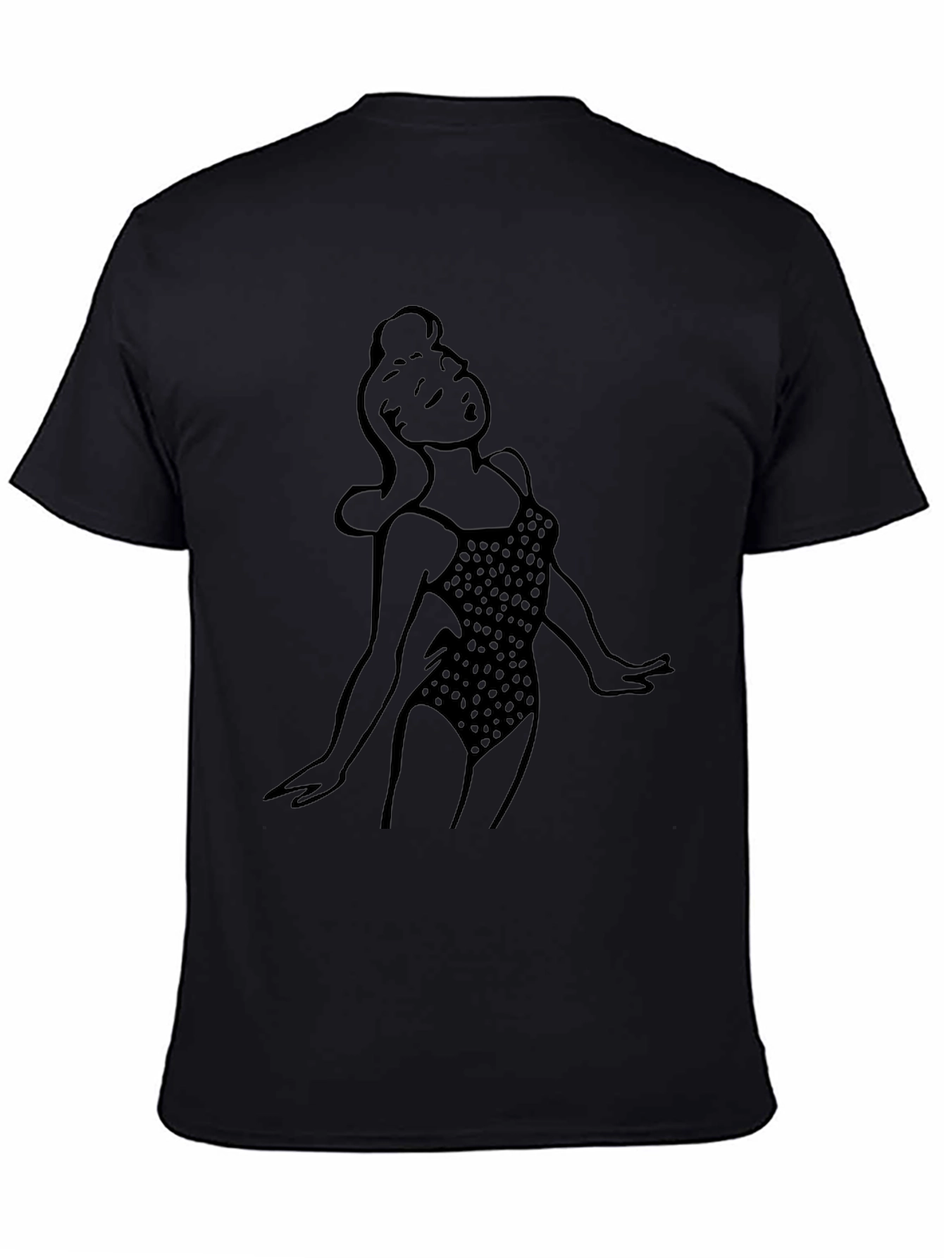 Retro Pin-Up Girl Black T-Shirt