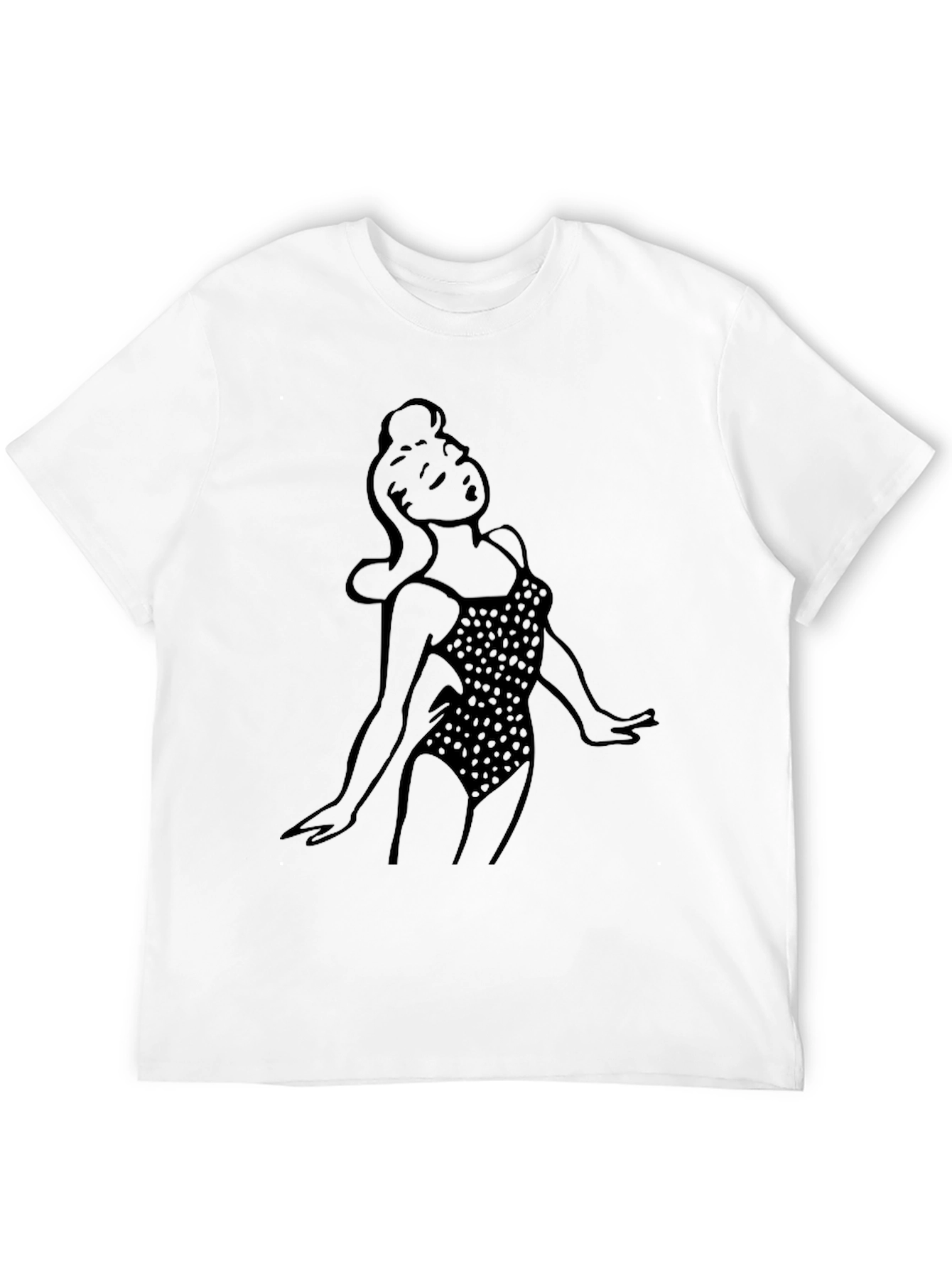 Retro Pin-Up Girl Black T-Shirt