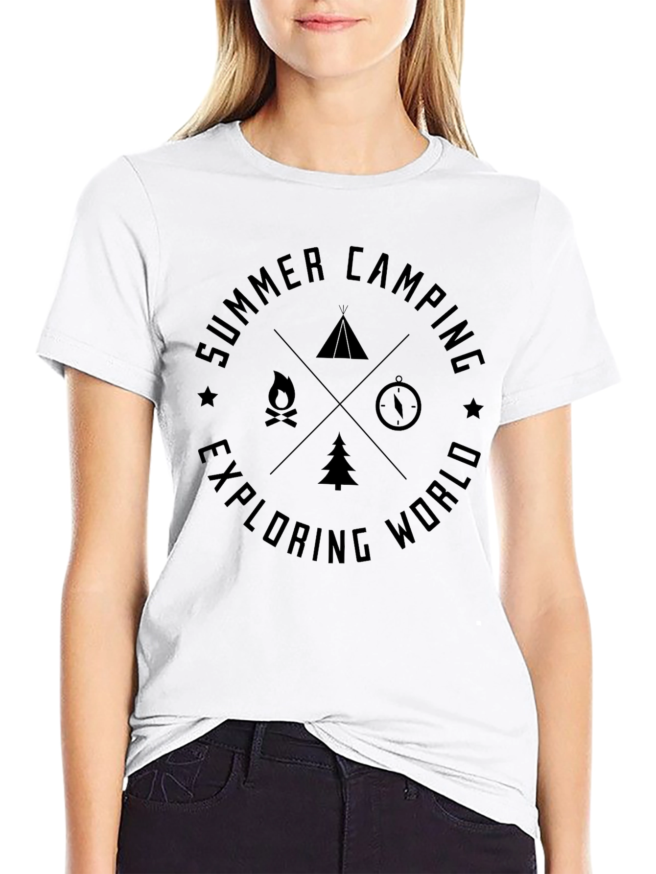 Summer Camping Exploring World Graphic T-Shirt