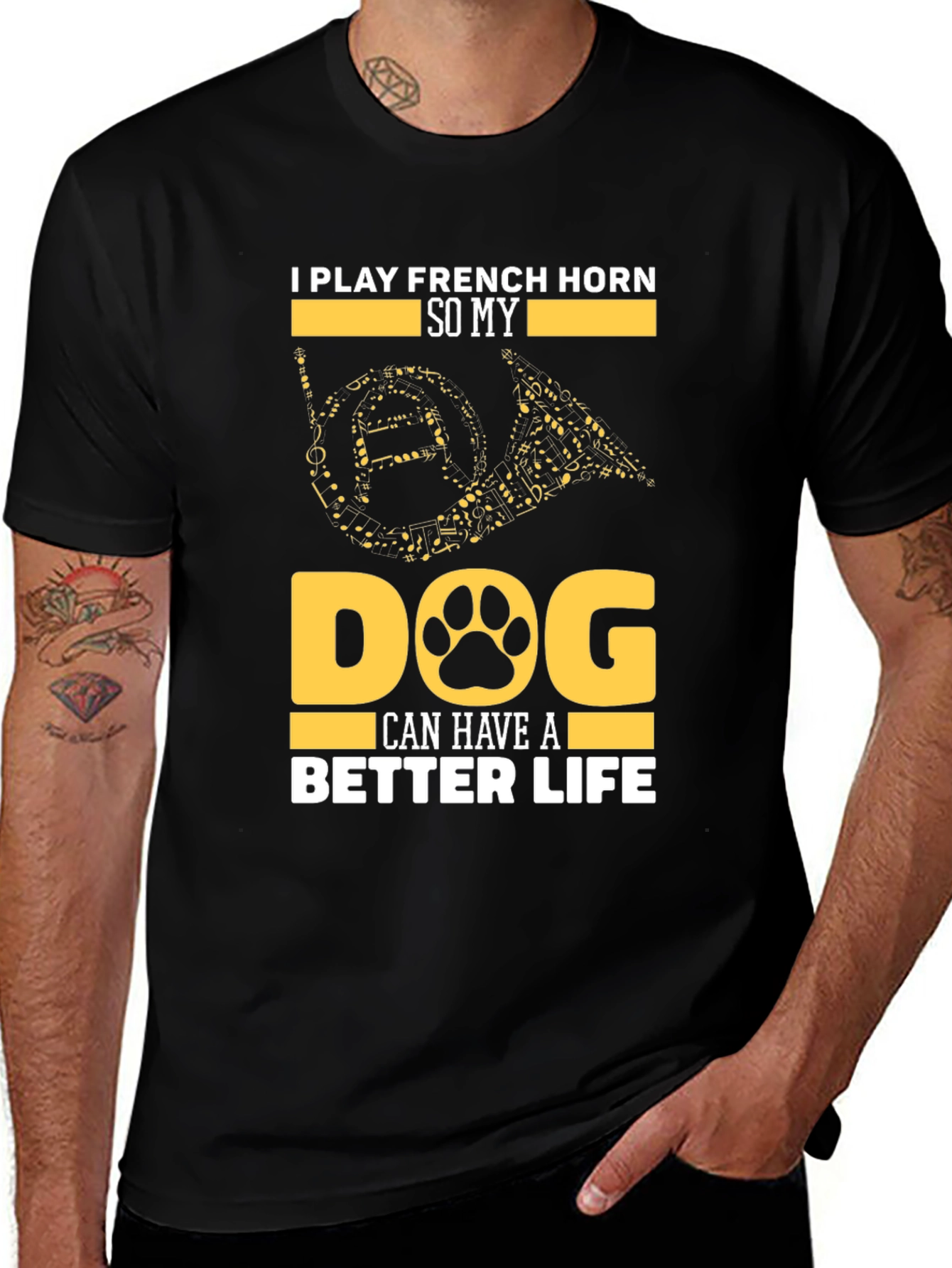 French Horn Dog Lover T-Shirt