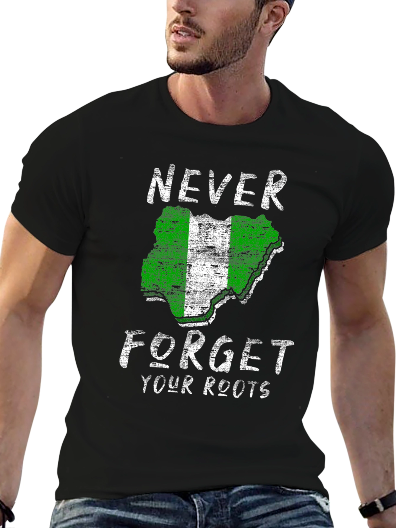 Nigeria Roots T-Shirt - Black Pride Tee
