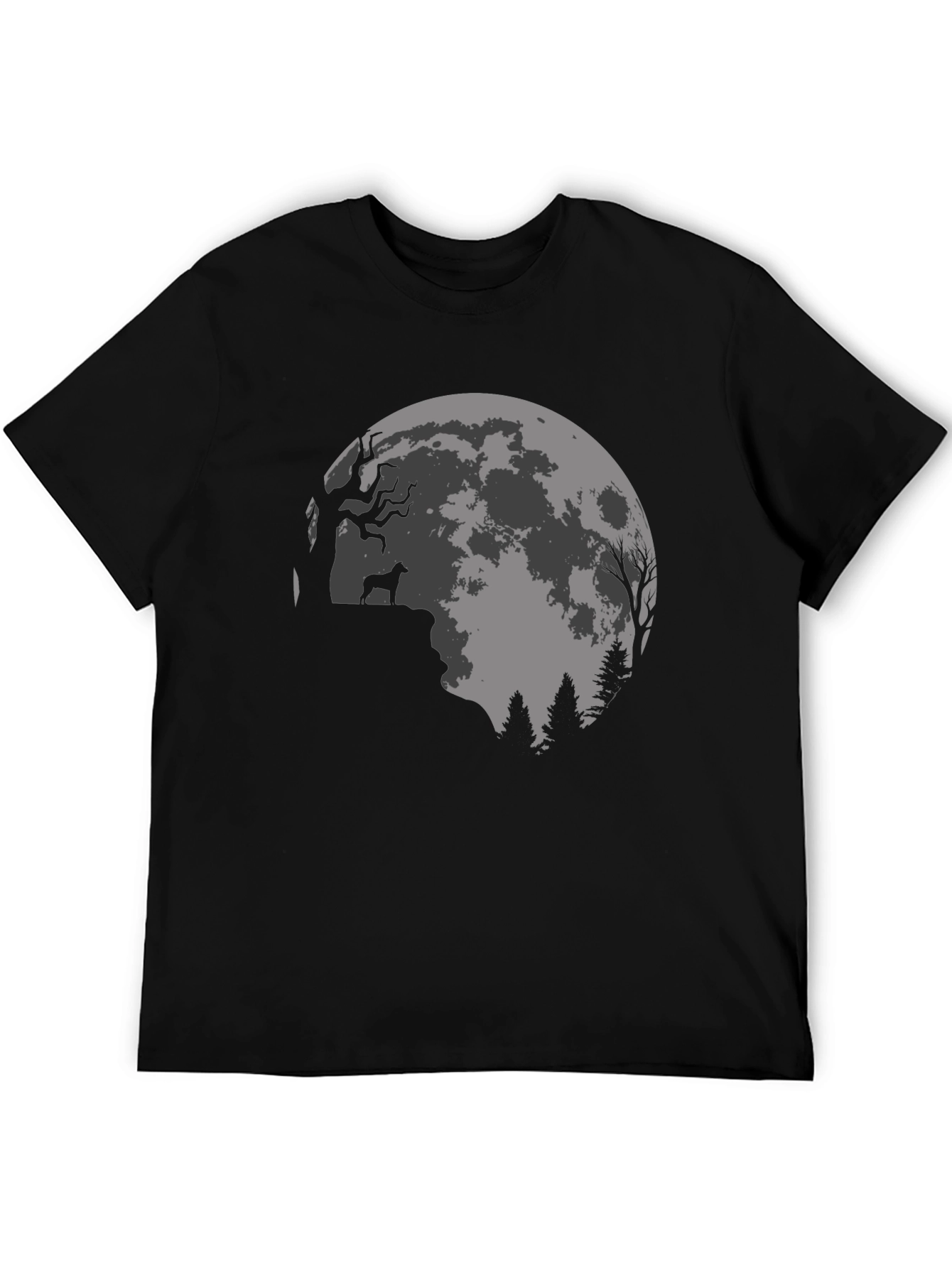 Wolf Moon Graphic Tee - Stylish Black T-Shirt