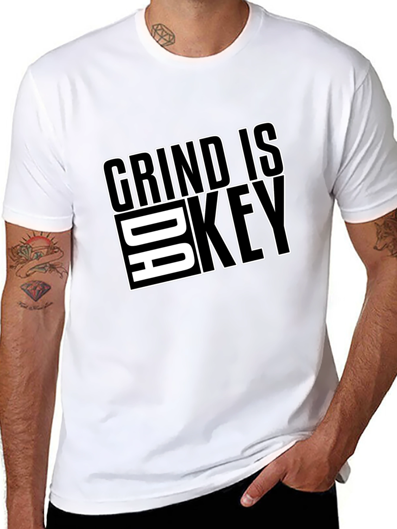 Grind is Da Key Black Graphic Tee