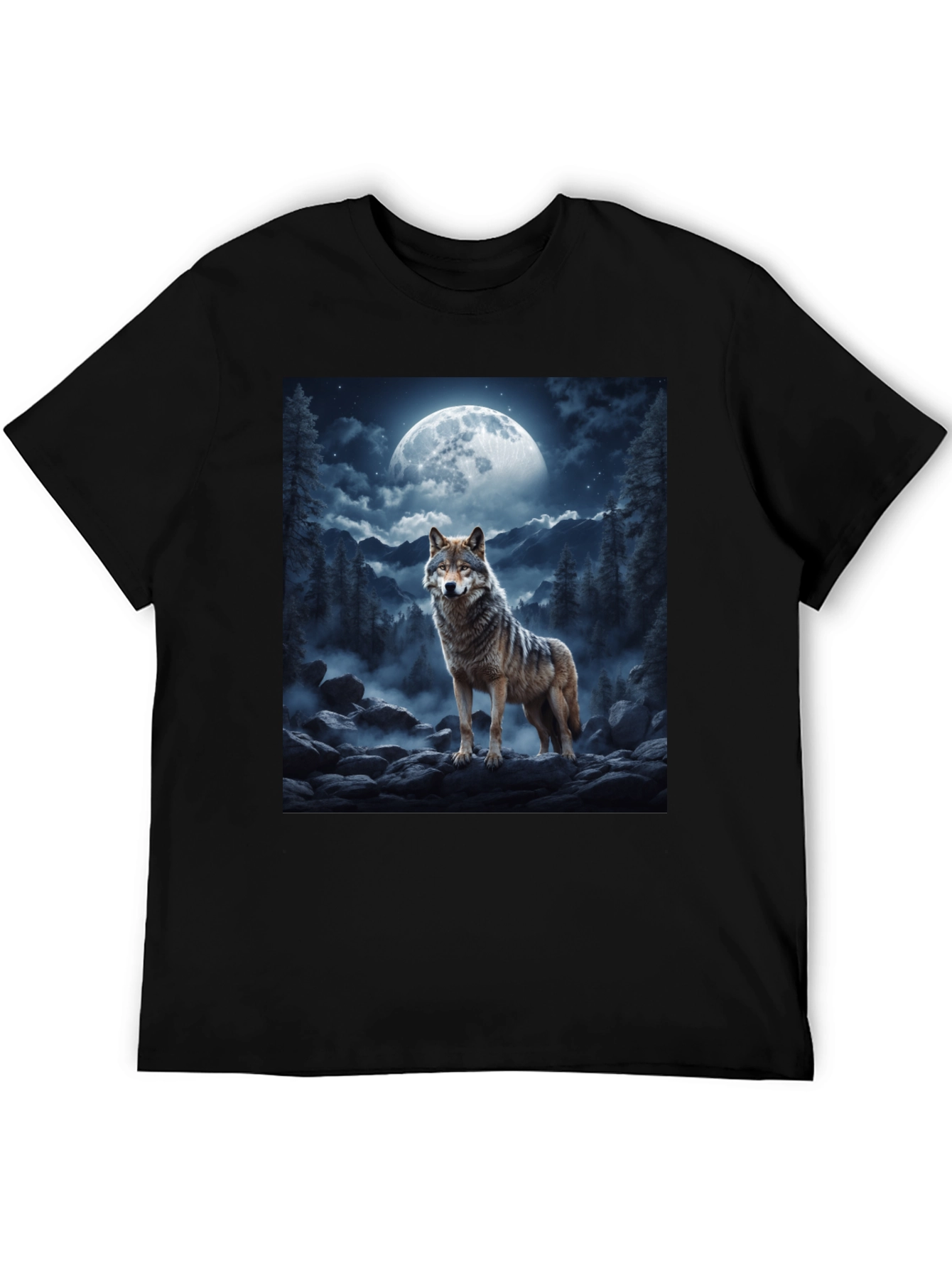 Wolf Moon Graphic Tee - Black Unisex T-Shirt