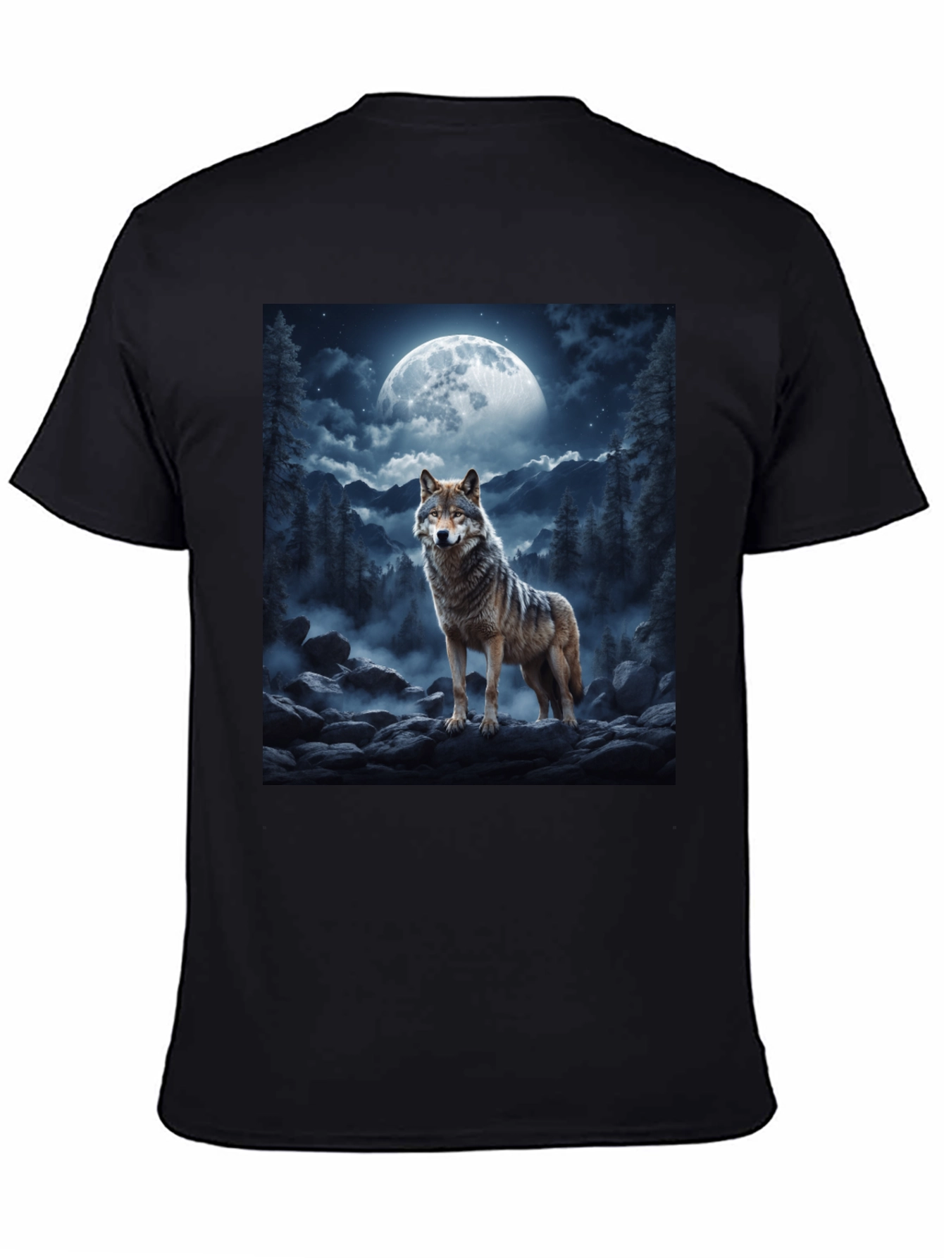 Wolf Moon Graphic Tee - Black Unisex T-Shirt