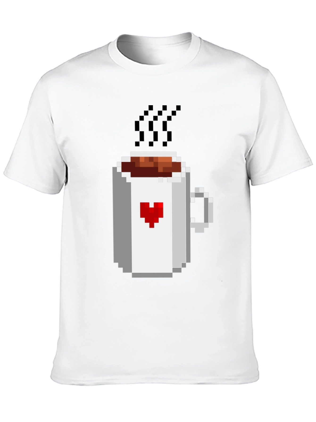 Pixel Heart Coffee Mug Graphic T-Shirt