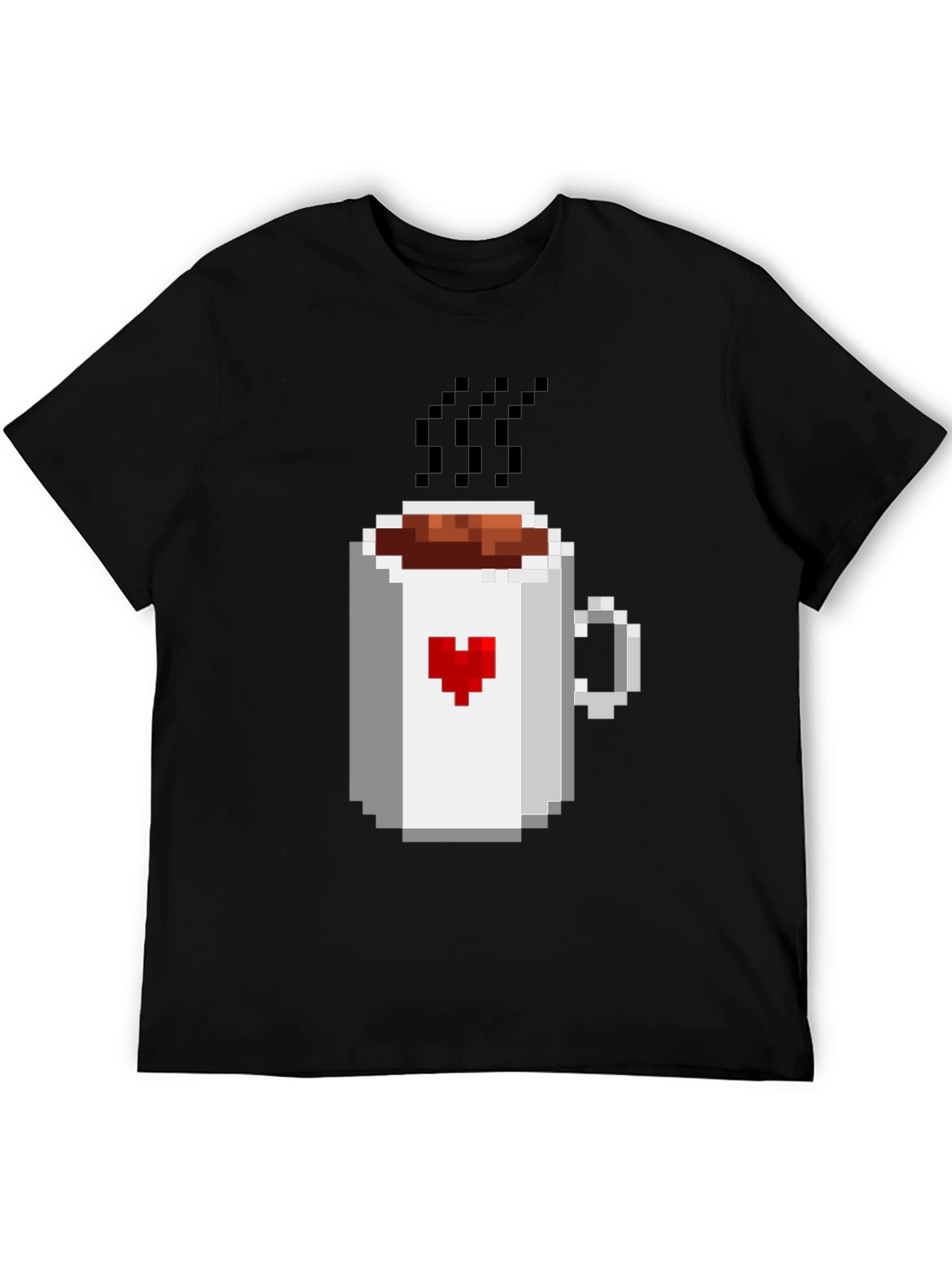 Pixel Heart Coffee Mug Graphic T-Shirt