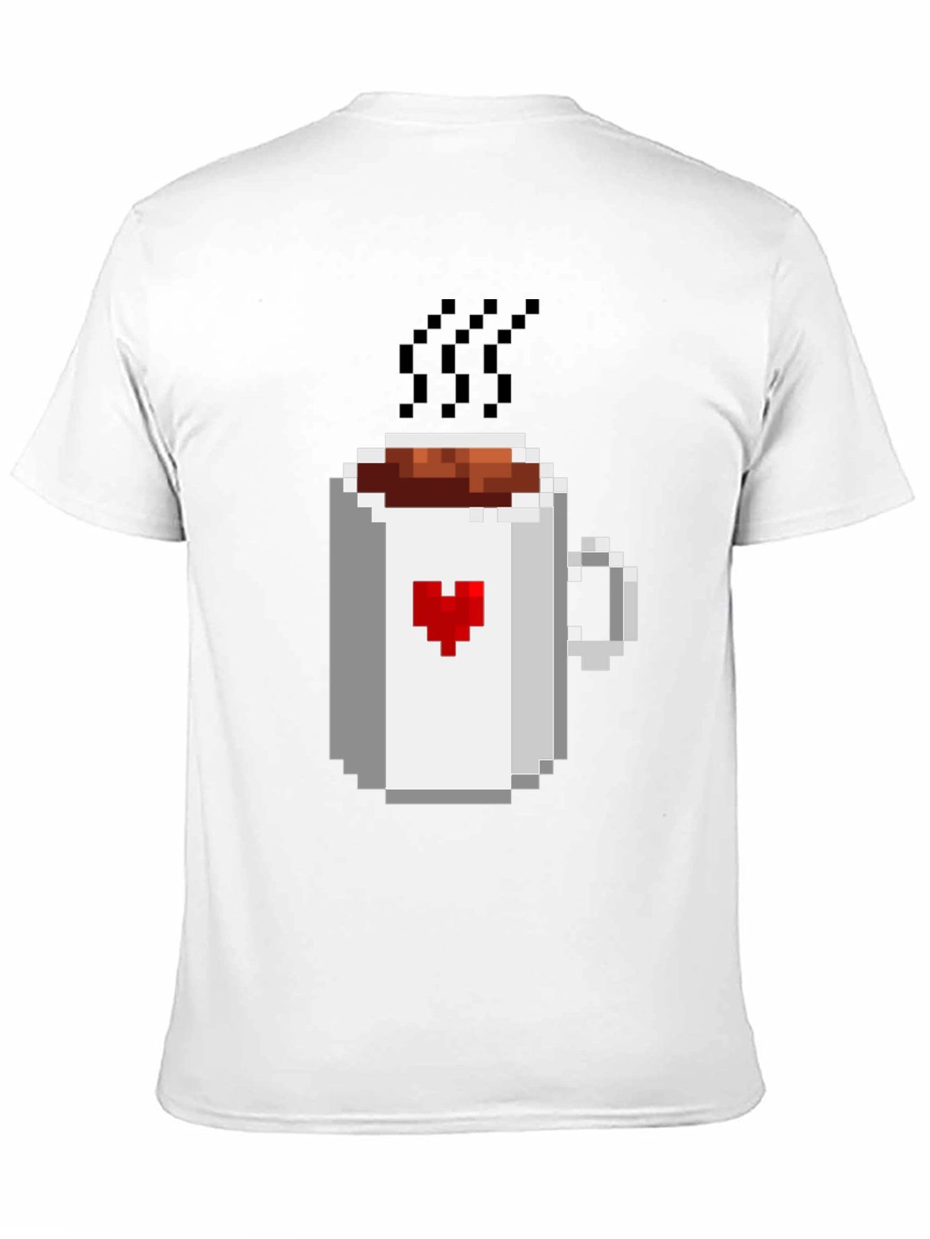 Pixel Heart Coffee Mug Graphic T-Shirt