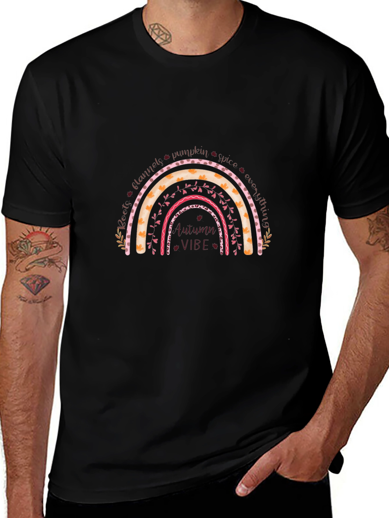 Autumn Vibe Rainbow Graphic Tee