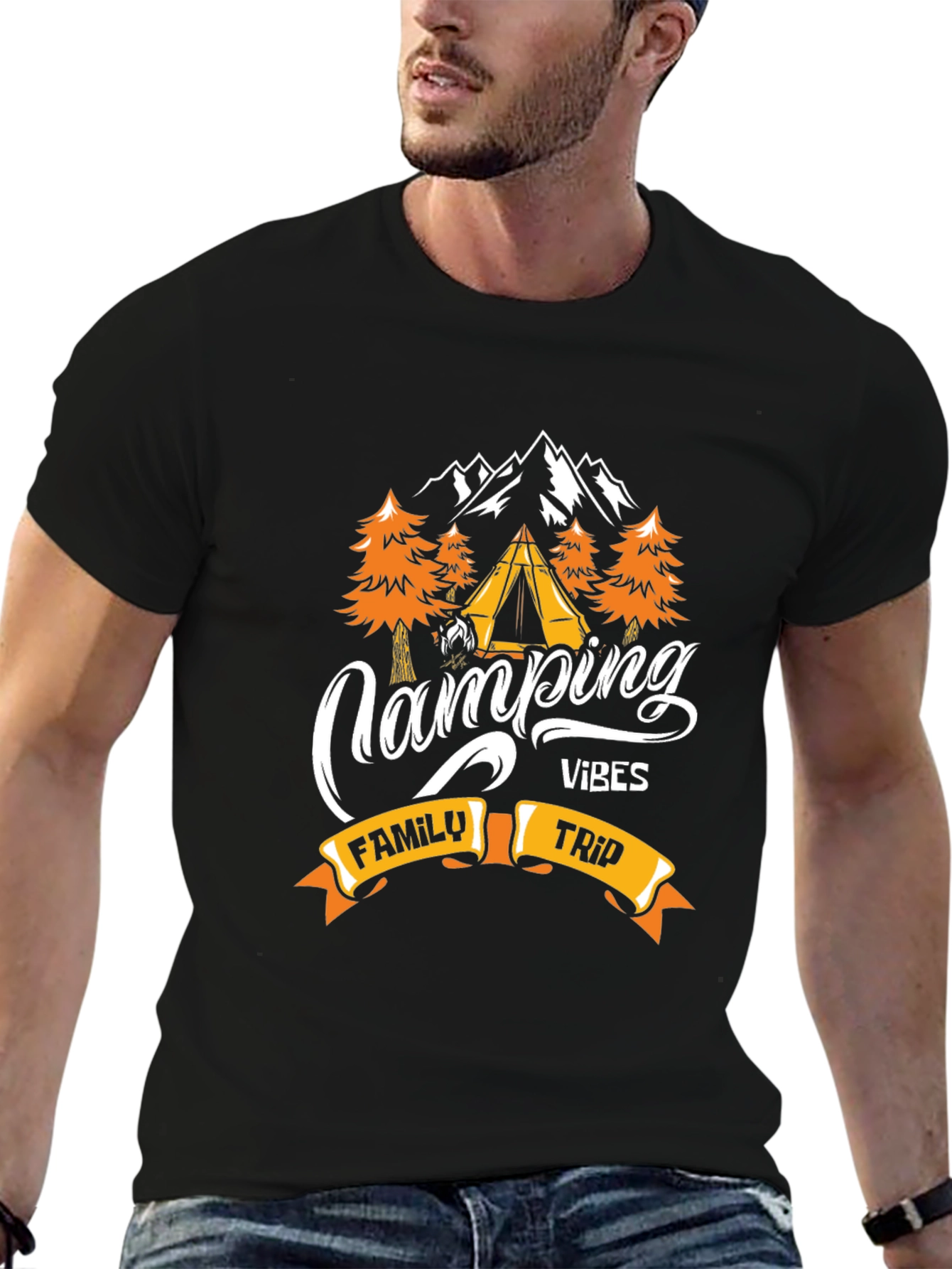 Camping Vibes Family Trip Graphic Tee