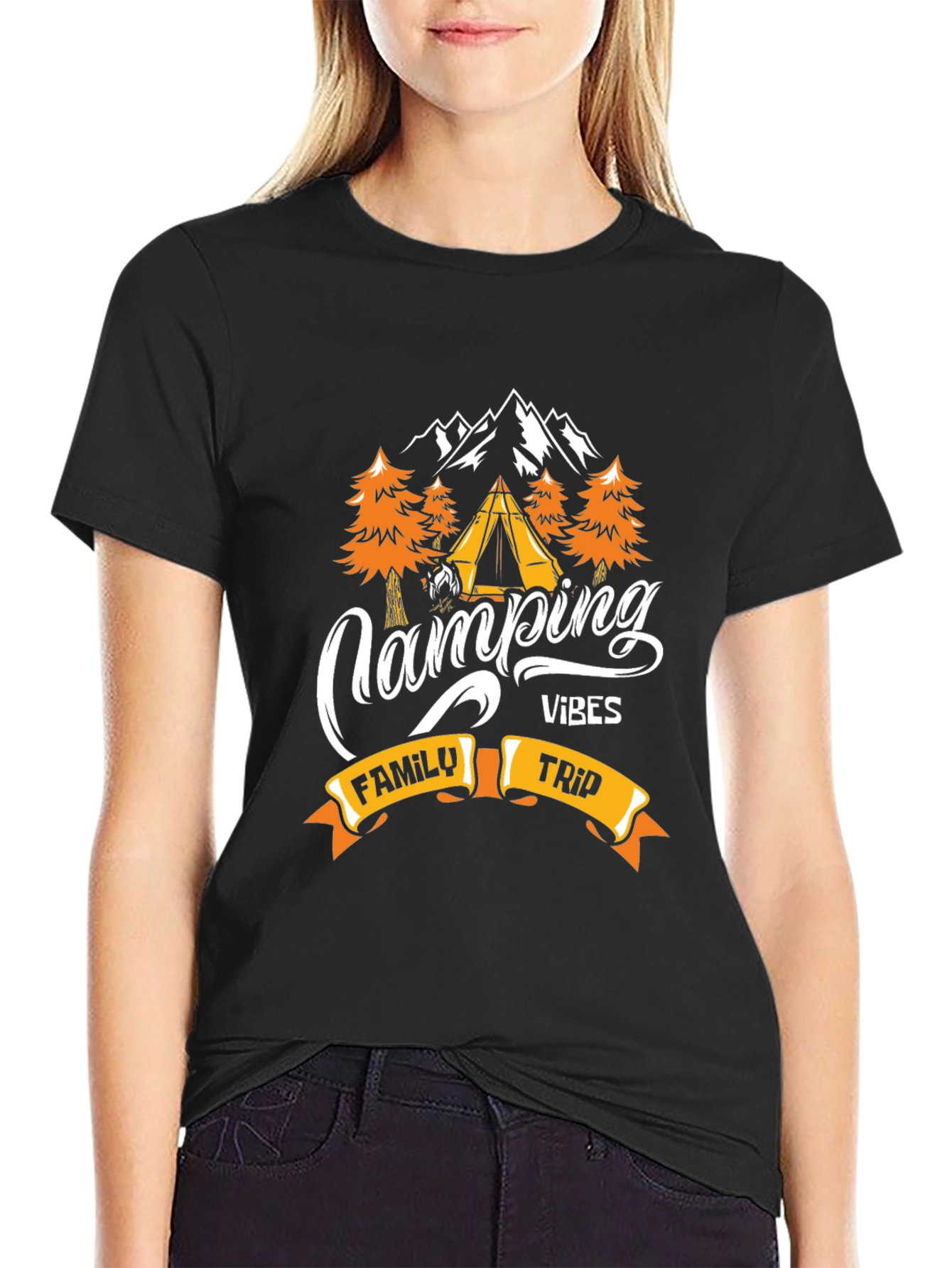 Camping Vibes Family Trip Graphic Tee