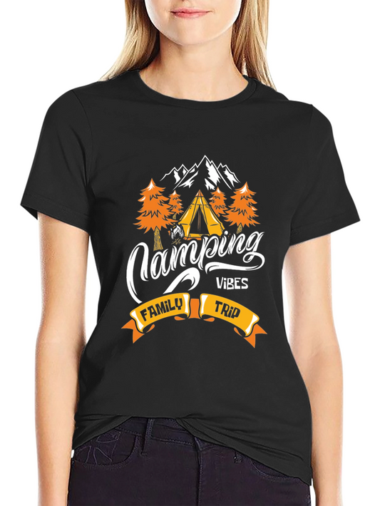 Camping Vibes Family Trip Graphic Tee