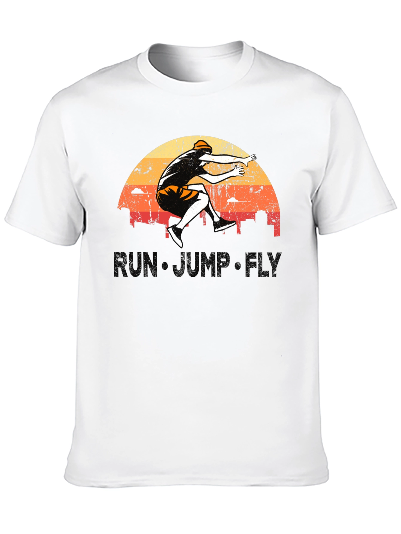 Run Jump Fly Graphic Tee - Retro Style
