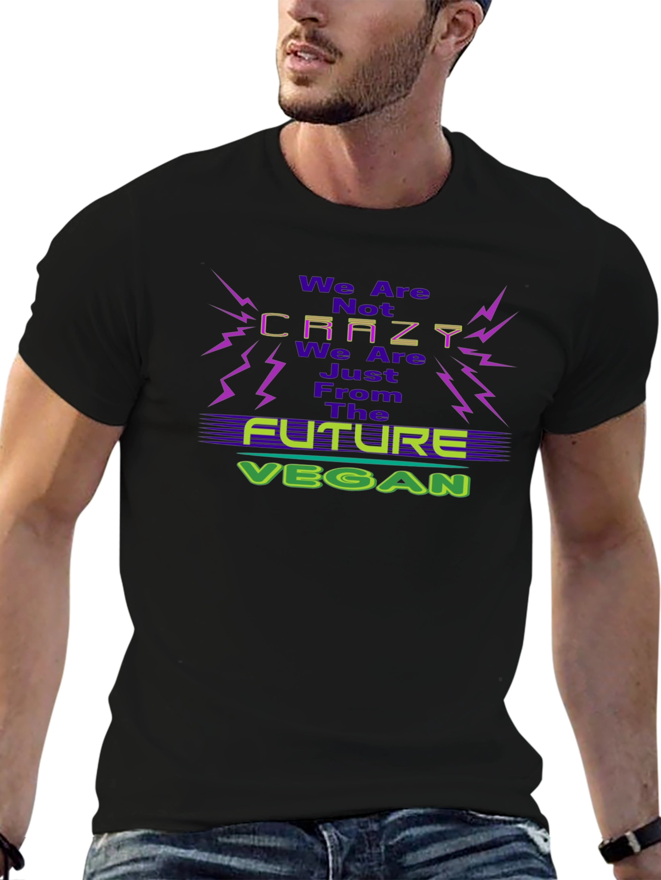 Future Vegan Graphic Tee - Black Cotton Blend
