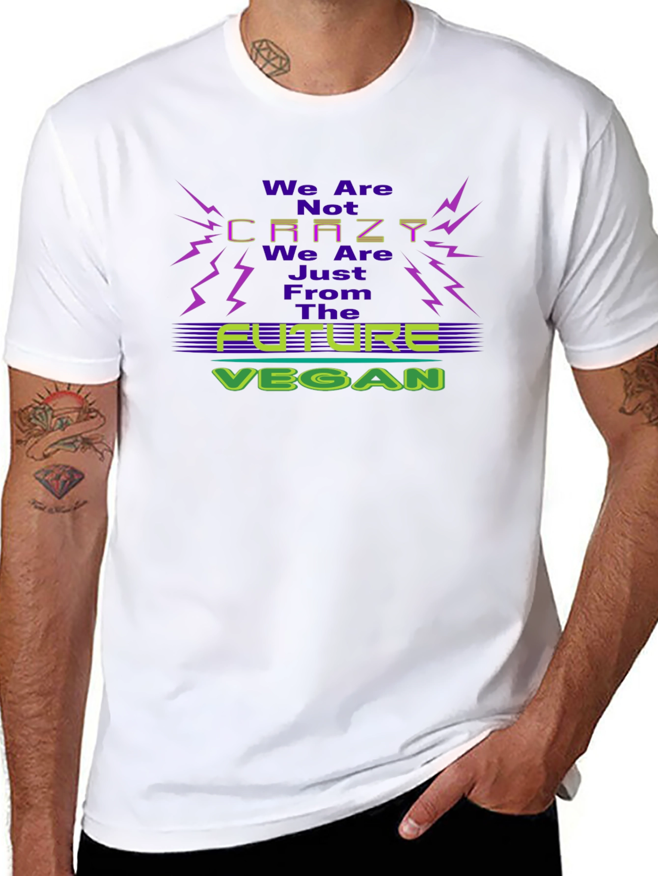 Future Vegan Graphic Tee - Black Cotton Blend
