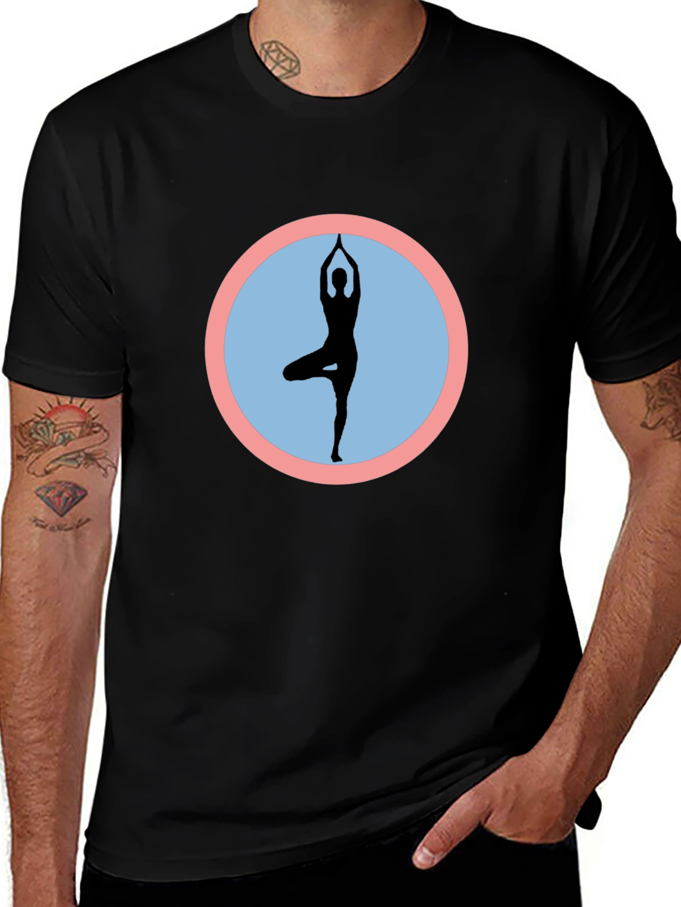 Yoga Pose Graphic Black T-Shirt