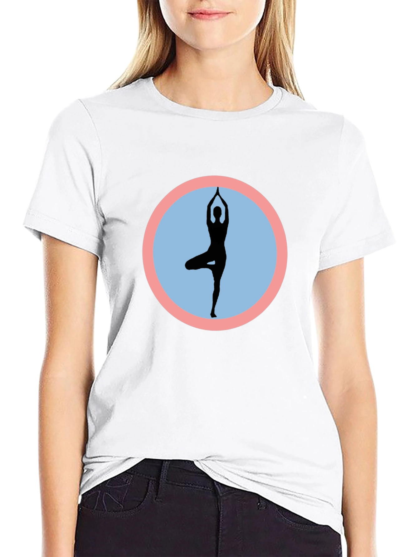 Yoga Pose Graphic Black T-Shirt
